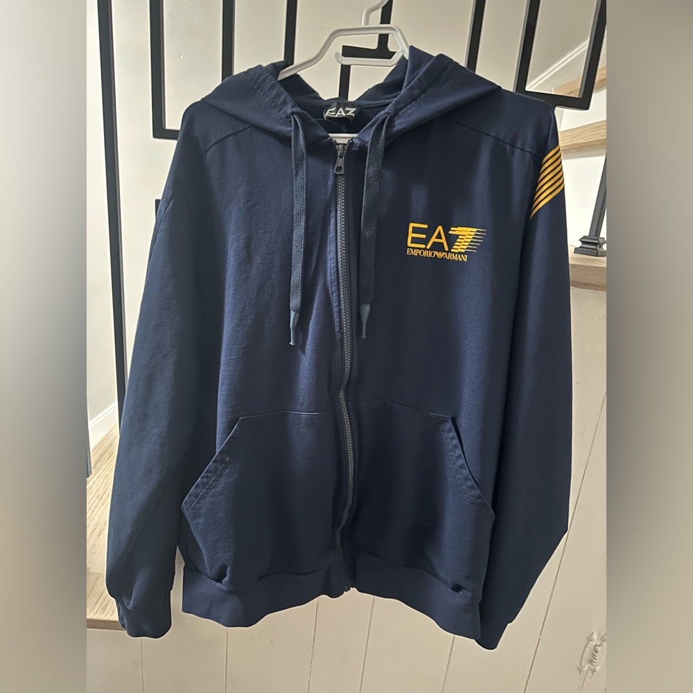 Men’s EA7 zip up hoodie.